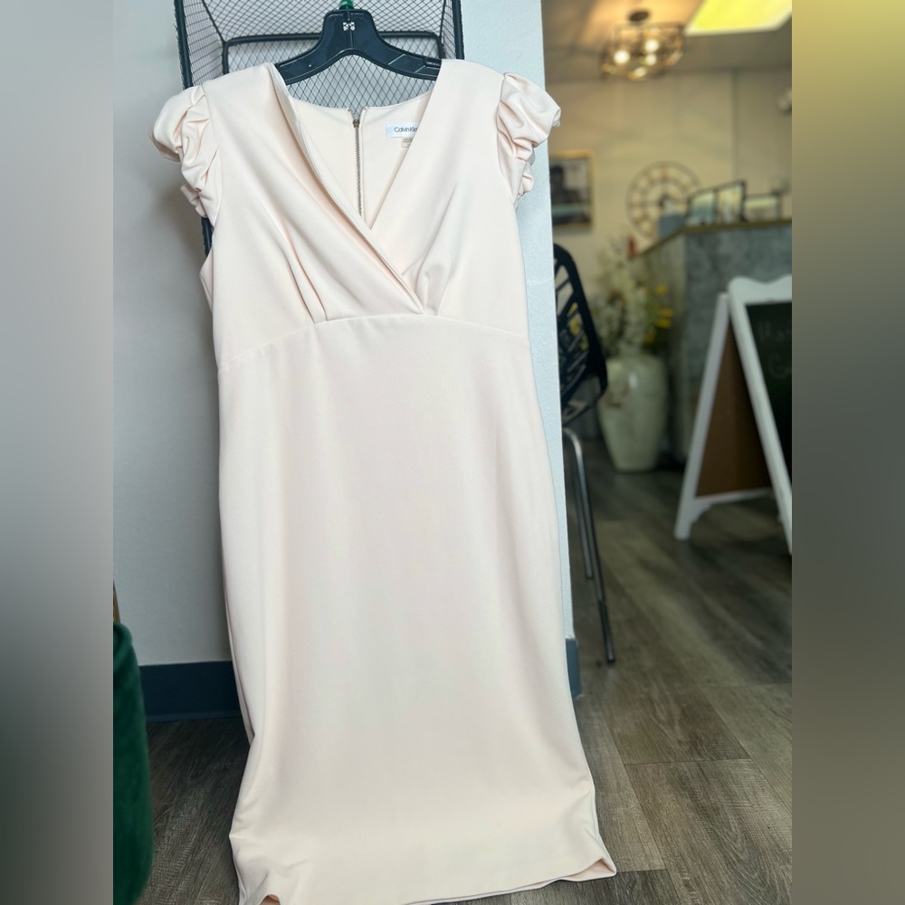 Calvin Klein Calf Length soft pink dress